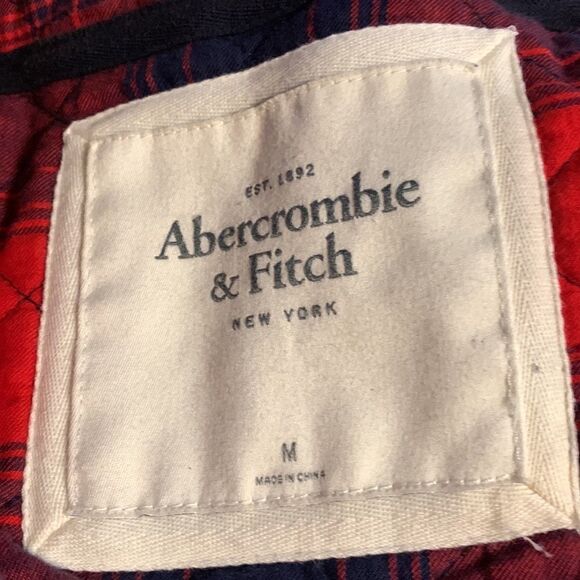 Abercrombie & Fitch Women’s Jacket Faux Fur Hooded Quilted Plaid Coat M - Picture 8 of 8